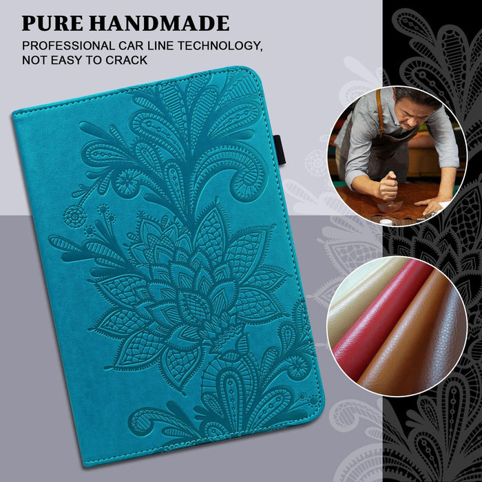 Lace Flower Embossing Pattern Horizontal Flip Leather Case With Holder & Card Slots & Wallet & Photo Frame