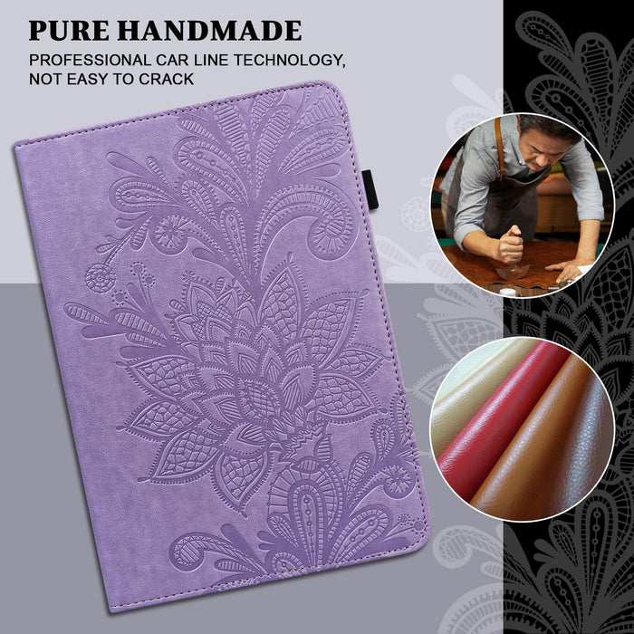 Lace Flower Embossing Pattern Horizontal Flip Leather Case With Holder & Card Slots & Wallet & Photo Frame