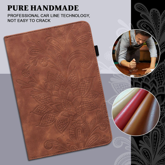 Lace Flower Embossing Pattern Horizontal Flip Leather Case With Holder & Card Slots & Wallet & Photo Frame