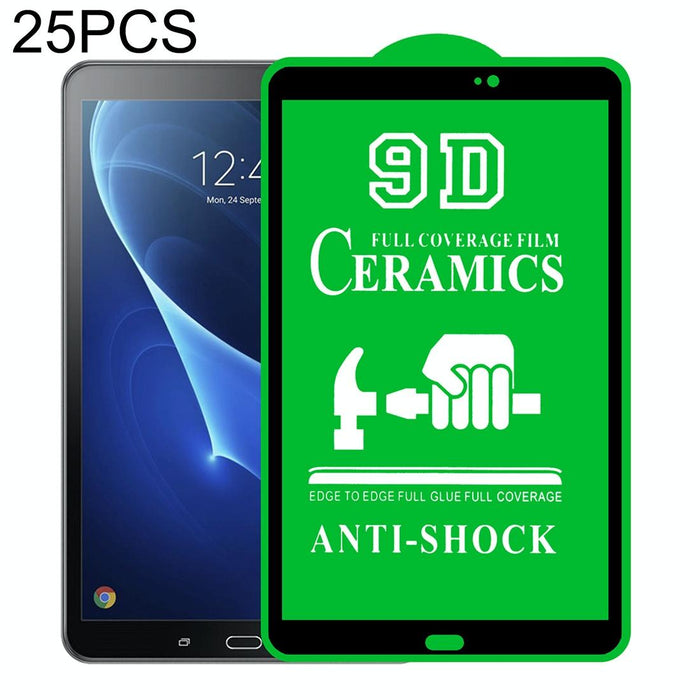 For Samsung Galaxy Tab A 10.1 2016 T580 / T585 25 Pcs 9D Full Screen Full Glue Ceramic Film