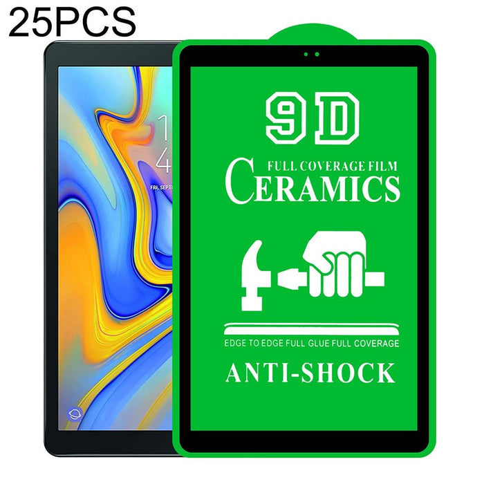 For Samsung Galaxy Tab A 10.5 2018 T590 / T595 25 Pcs 9D Full Screen Full Glue Ceramic Film