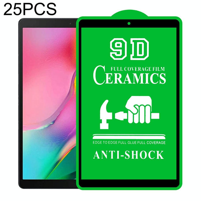 For Samsung Galaxy Tab A 10.1 2019 T510 / T515 25 Pcs 9D Full Screen Full Glue Ceramic Film