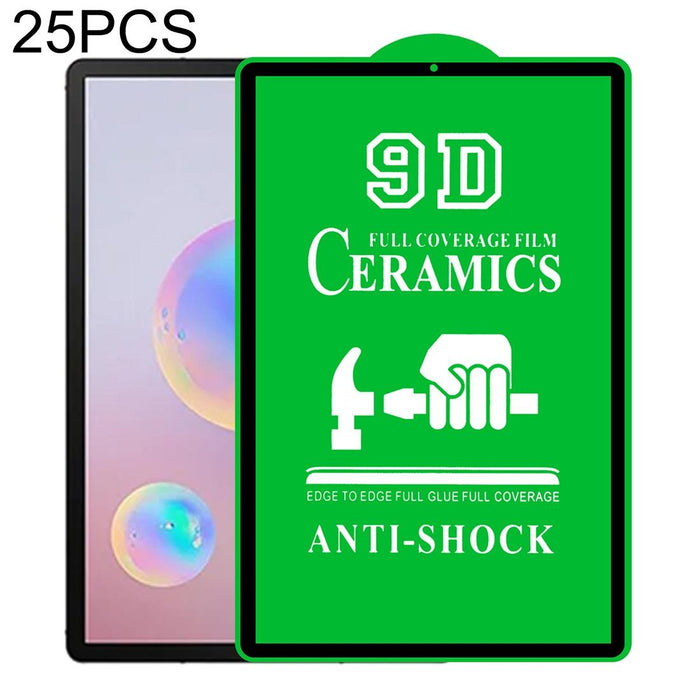 For Samsung Galaxy Tab S6 10.5 Inch T720 / T725 / T860 / T865 25 Pcs 9D Full Screen Full Glue Ceramic Film