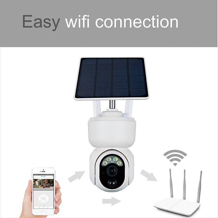 1080P Ip65 Waterproof Solar Smart Ptz Camera Support Full-Colour Night Vision & Two-Way Voice Intercom & Ai Humanoid Detection Alarm Wifi Version