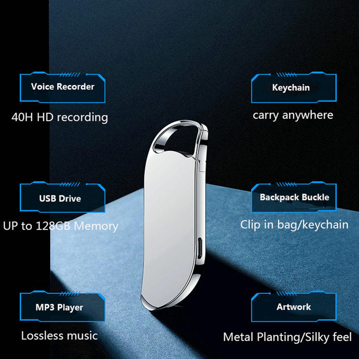 V11 Portable Keychain Hd Recording Pen Voice Recorder Capacity 64Gb Black