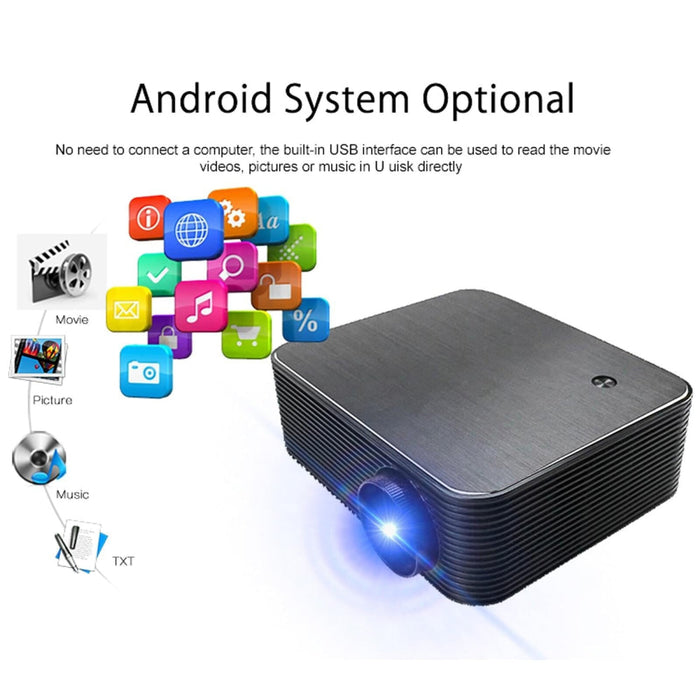 L6 + 1920X1080P 200 Ansi Lumens Portable Home Theater Led Hd Digital Projector Android 7.1 2G + 16G