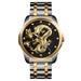 Men Golden Dragon Calendar Dial Quartz Watch with Luminous