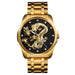Men Golden Dragon Calendar Dial Quartz Watch with Luminous
