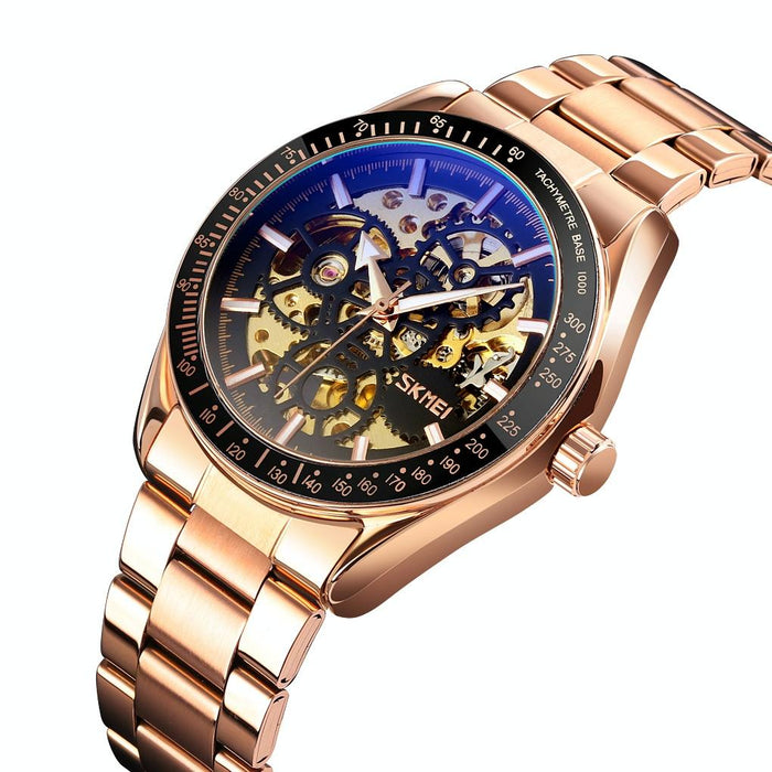 Men Automatic Mechanical Watch with Gear Dial
