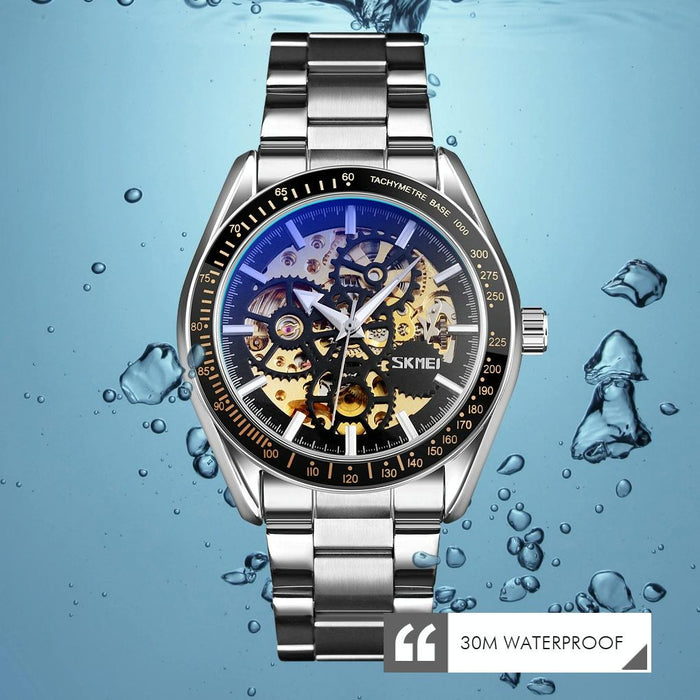 Men Automatic Mechanical Watch with Gear Dial