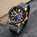 Stainless Steel Men Moonphase Quartz Watch with Strap