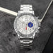 Stainless Steel Men Moonphase Quartz Watch with Strap