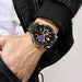 Stainless Steel Men Moonphase Quartz Watch with Strap