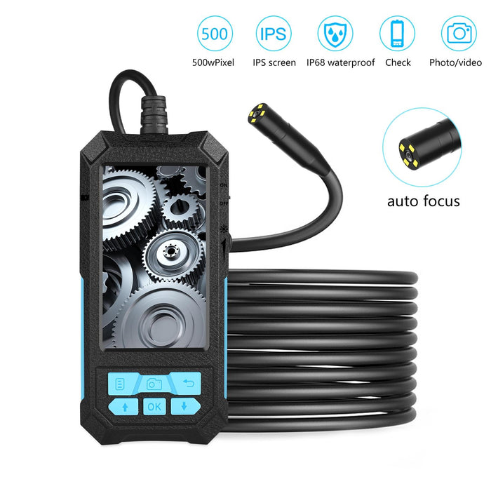14Mm 4.5 Inch Hd 500W Autofocus Camera Endoscope Portable Waterproof Industrial Pipe Endoscope Hard Cable Length 2M