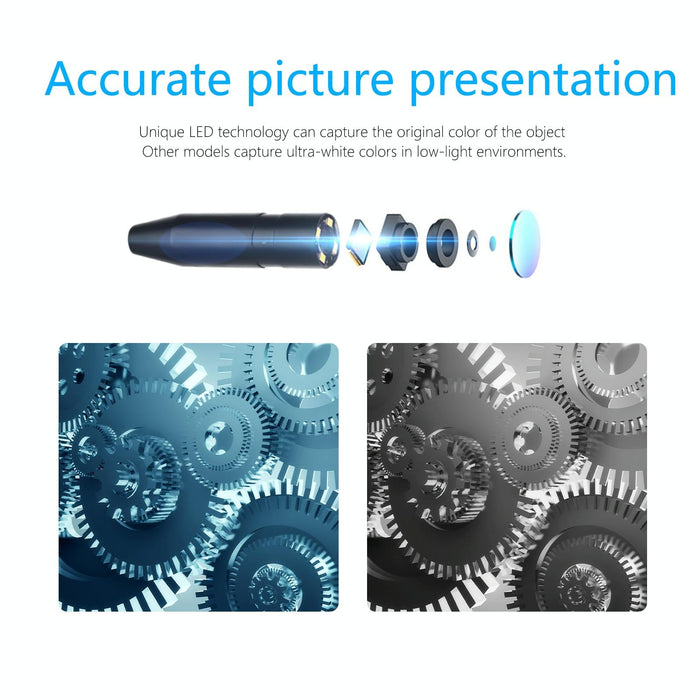 P90 11Mm 4.5 Inch Hd 500W Autofocus Camera Endoscope Portable Waterproof Industrial Pipe Endoscope Hard Cable Length 5M