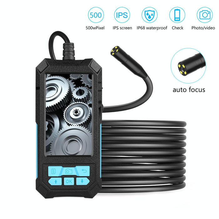 11Mm 4.5 Inch Hd 500W Autofocus Camera Endoscope Portable Waterproof Industrial Pipe Endoscope Hard Cable Length 10M