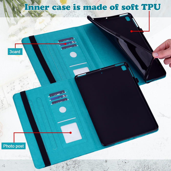 Tree & Deer Pattern Pressed Printing Horizontal Flip Pu Leather Case With Holder & Card Slots