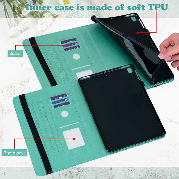 Tree & Deer Pattern Pressed Printing Horizontal Flip Pu Leather Case With Holder & Card Slots