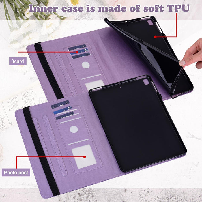 Tree & Deer Pattern Pressed Printing Horizontal Flip Pu Leather Case With Holder & Card Slots