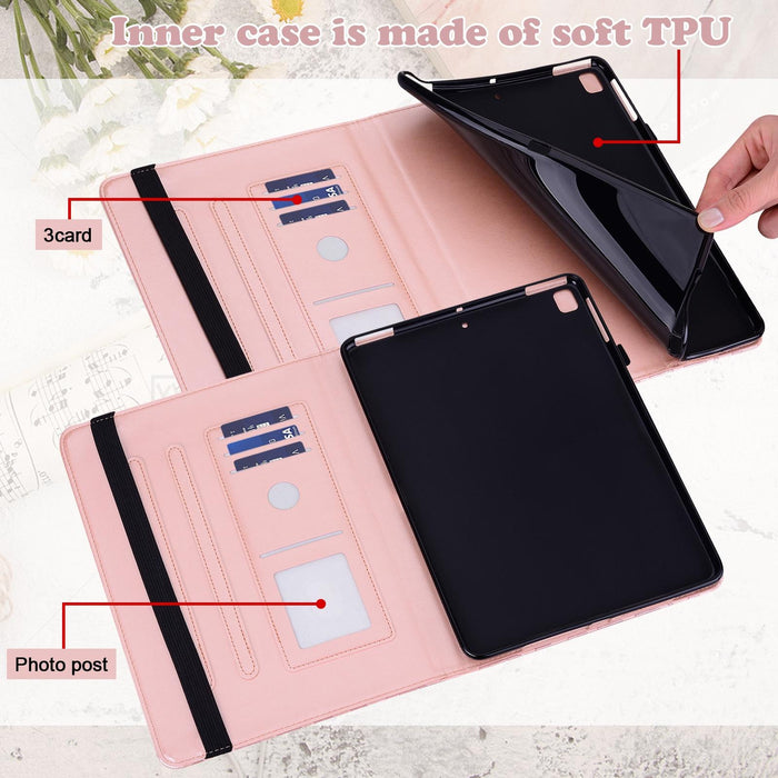 Tree & Deer Pattern Pressed Printing Horizontal Flip Pu Leather Case With Holder & Card Slots