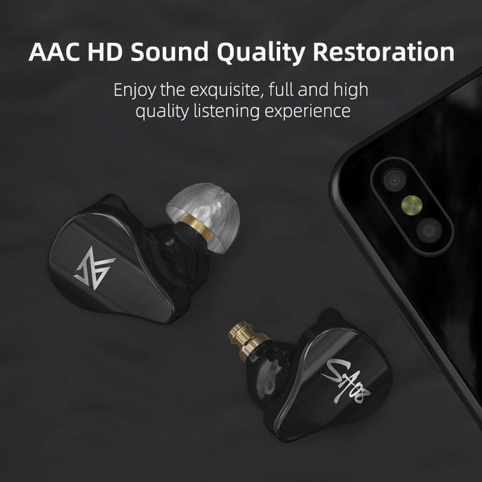 Kz Sa08 Wireless Four-Unit 5Ba Balance Armature Bluetooth In-Ear Tws Earphone Black