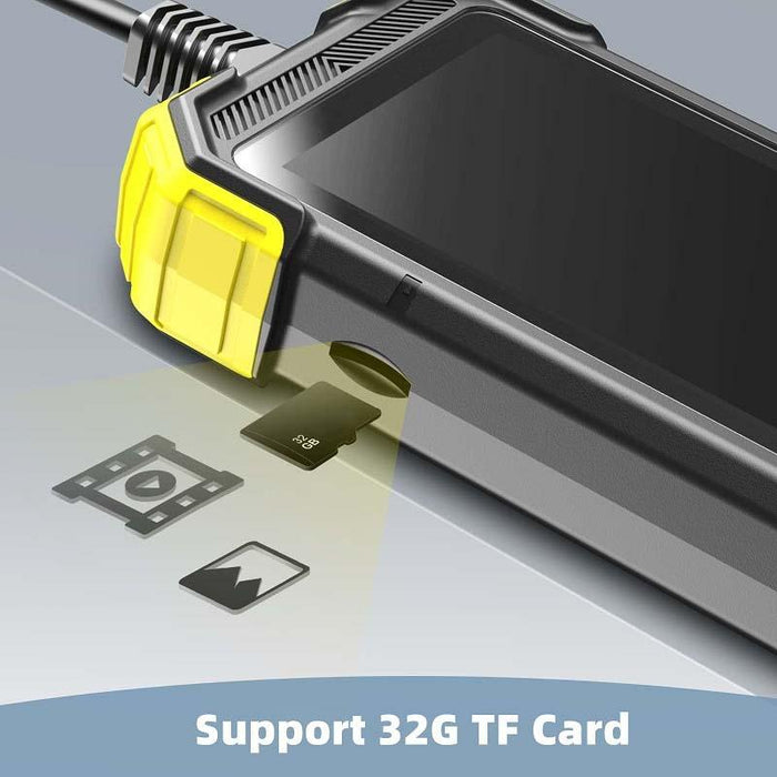 5.5Mm Single Lens Hand-Held Hard-Wire Endoscope With 4.3-Inch Ips Colour Lcd Screen Cable Length 2M Yellow