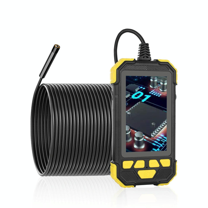 8Mm Single Lens Hand-Held Hard-Wire Endoscope With 4.3-Inch Ips Colour Lcd Screen Cable Length 5M Yellow