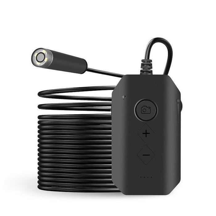 5Mp 7.9Mm Dual-Lens Hd Autofocus Wifi Industrial Digital Endoscope Zoomable Snake Camera Cable Length 5M Hard Cable Black