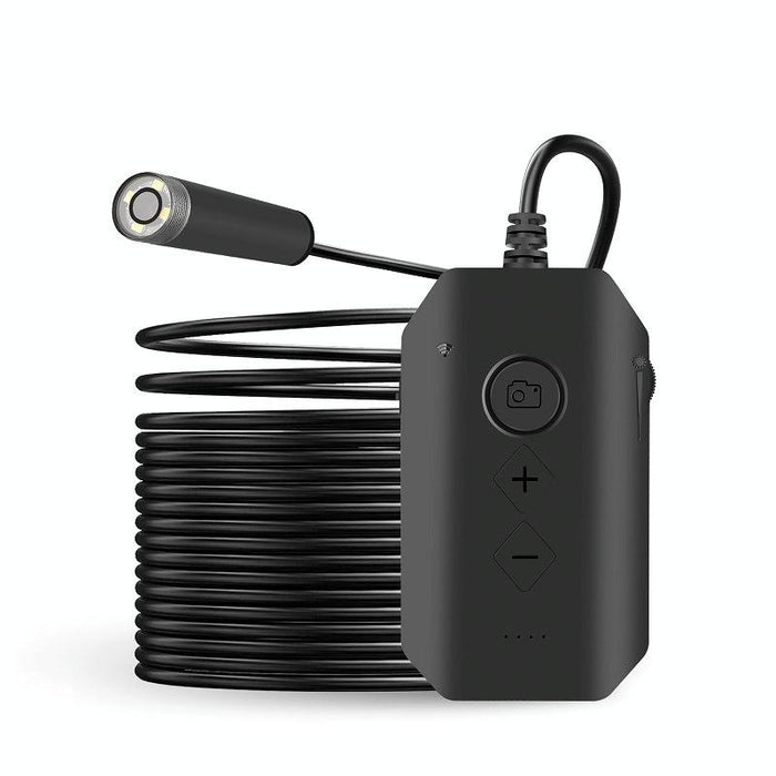 5Mp 7.9Mm Dual-Lens Hd Autofocus Wifi Industrial Digital Endoscope Zoomable Snake Camera Cable Length 10M Hard Cable Black