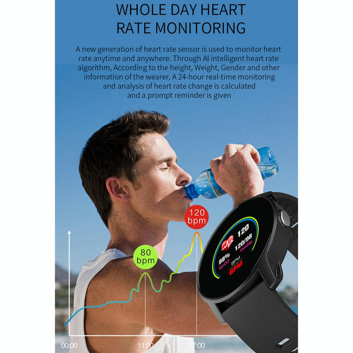 Blue W9 Smart Bracelet Heart Rate Pedometer Sleep Monitor