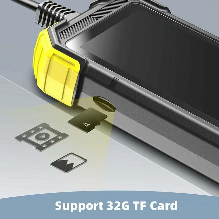 7.9Mm Dual Lens Hand-Held Hard-Wire Endoscope With 4.3-Inch Ips Colour Lcd Screen Cable Length 3.5M Yellow