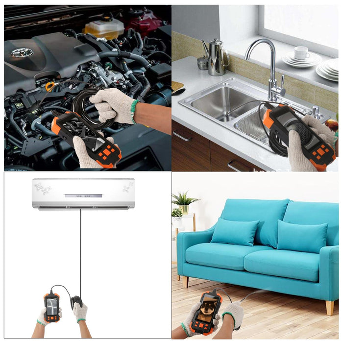 4.3 Inch Ips Colour Screen 7.9Mm Dual Cameras Waterproof Hard Cable Digital Endoscope Length 2M Black Orange