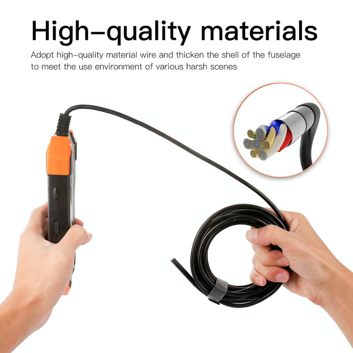4.3 Inch Ips Colour Screen 7.9Mm Dual Cameras Waterproof Hard Cable Digital Endoscope Length 5M Black Orange