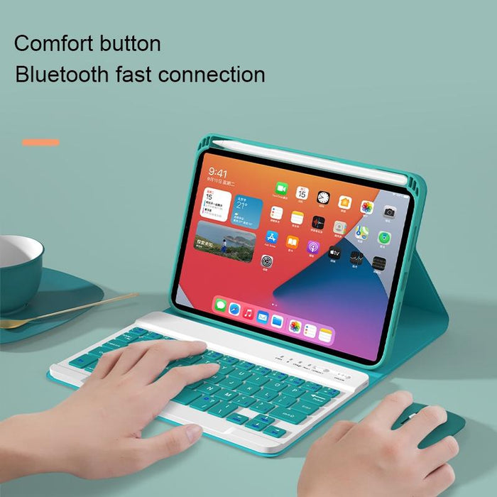 Square Keys Detachable Bluetooth Keyboard Leather Tablet Case With Holder For Ipad Mini 6