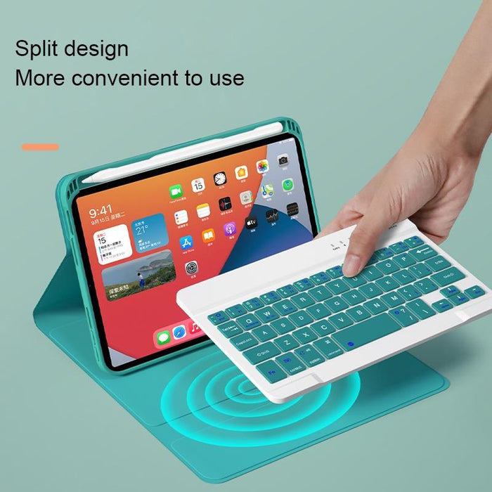 Square Keys Detachable Bluetooth Keyboard Leather Tablet Case With Holder For Ipad Mini 6