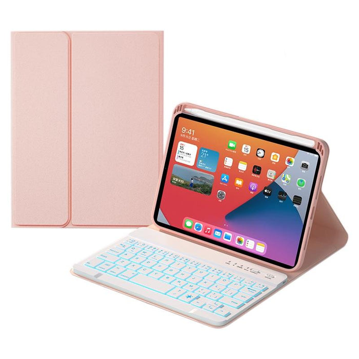 Square Keys Detachable Bluetooth Solid Colour Keyboard Leather Tablet Case With Colorful Backlight & Holder For Ipad Mini 6