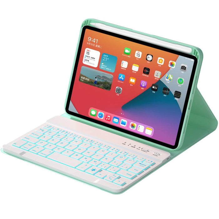 Square Keys Detachable Bluetooth Solid Colour Keyboard Leather Tablet Case With Colorful Backlight & Holder For Ipad Mini 6