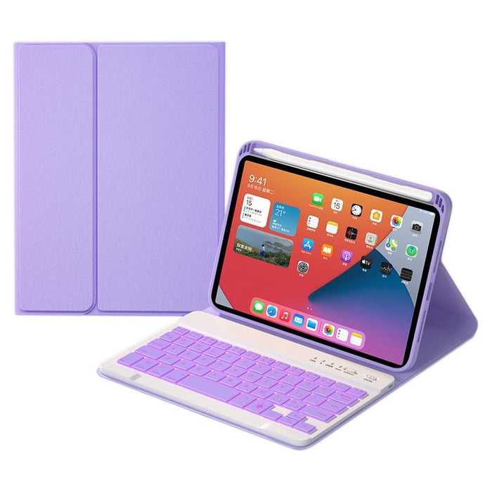 Hk006D Square Keys Detachable Bluetooth Candy Colour Keyboard Leather Tablet Case With Colorful Backlight & Holder For Ipad Mini 6