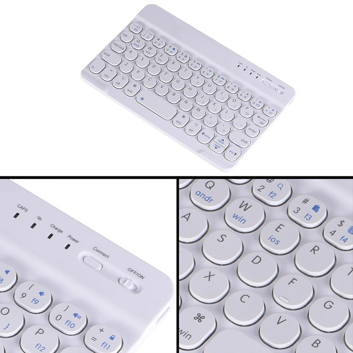 Round Keys Detachable Bluetooth Keyboard Leather Tablet Case With Holder For Ipad Mini 6