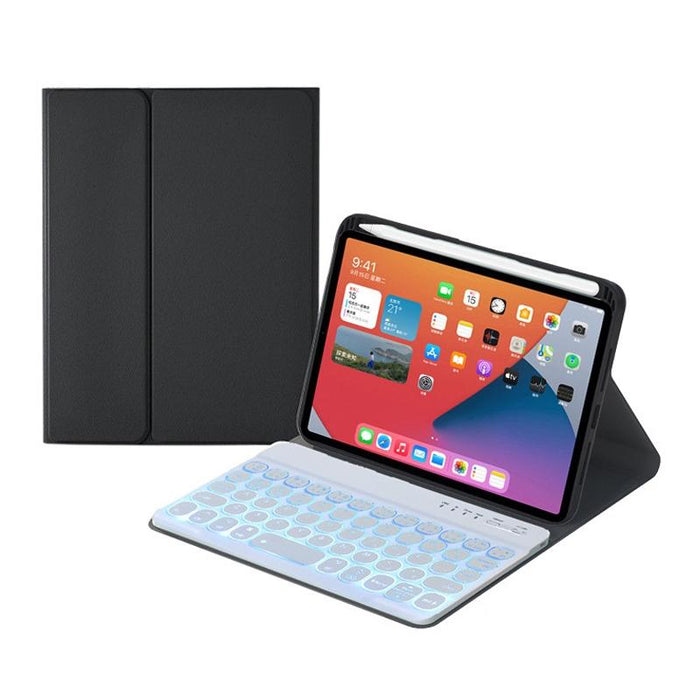 Round Keys Detachable Bluetooth Keyboard Leather Tablet Case With Colorful Backlight & Holder For Ipad Mini 6