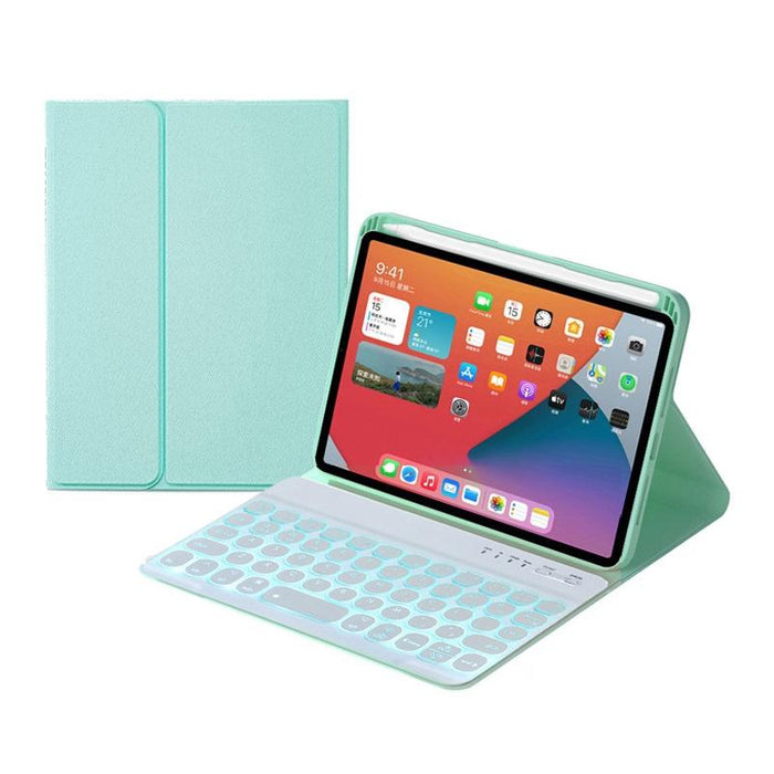 Round Keys Detachable Bluetooth Keyboard Leather Tablet Case With Colorful Backlight & Holder For Ipad Mini 6