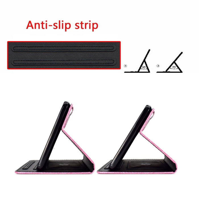 Varnish Glitter Powder Horizontal Flip Leather Case With Holder & Card Slot