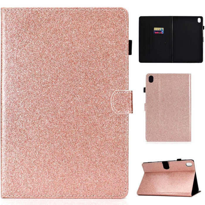 Varnish Glitter Powder Horizontal Flip Leather Case With Holder & Card Slot