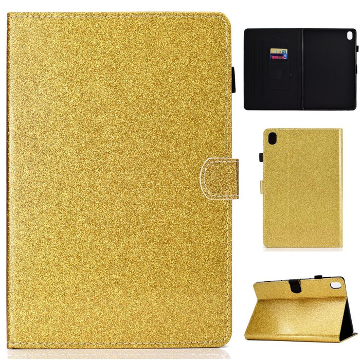 Varnish Glitter Powder Horizontal Flip Leather Case With Holder & Card Slot