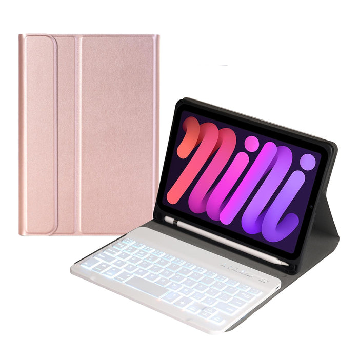 A06Bs Ultra-Thin Backlight Bluetooth Keyboard Leather Tablet Case With Holder & Pen Slot For Ipad Mini 6