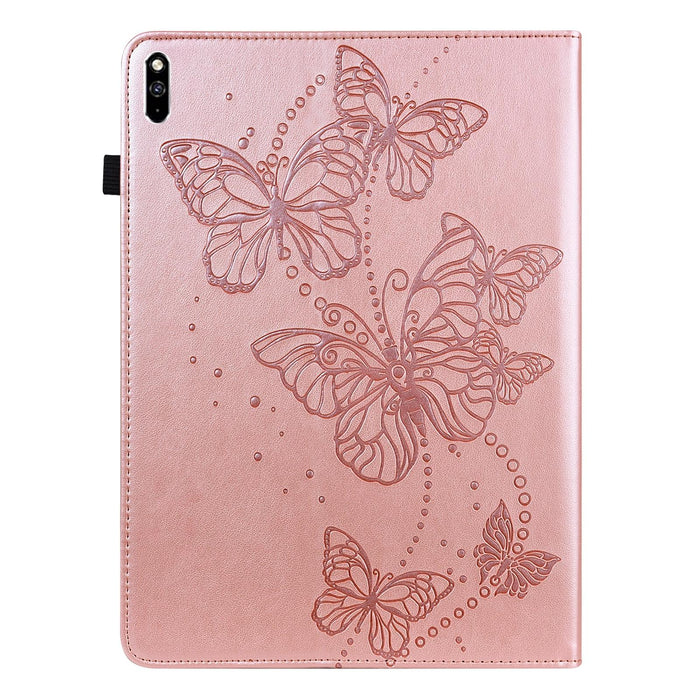 Embossed Butterfly Pattern Horizontal Flip Leather Tablet Case