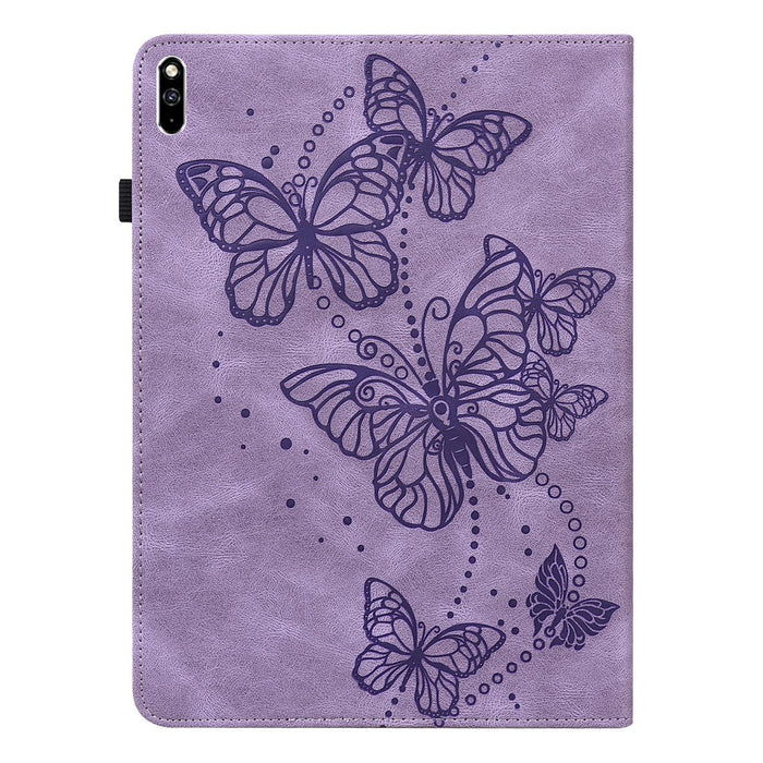 Embossed Butterfly Pattern Horizontal Flip Leather Tablet Case