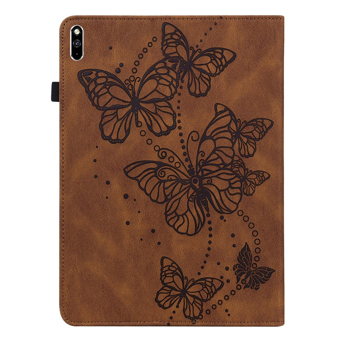 Embossed Butterfly Pattern Horizontal Flip Leather Tablet Case