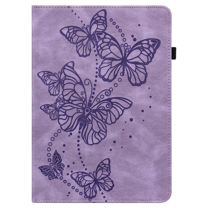 Embossed Butterfly Pattern Horizontal Flip Leather Tablet Case