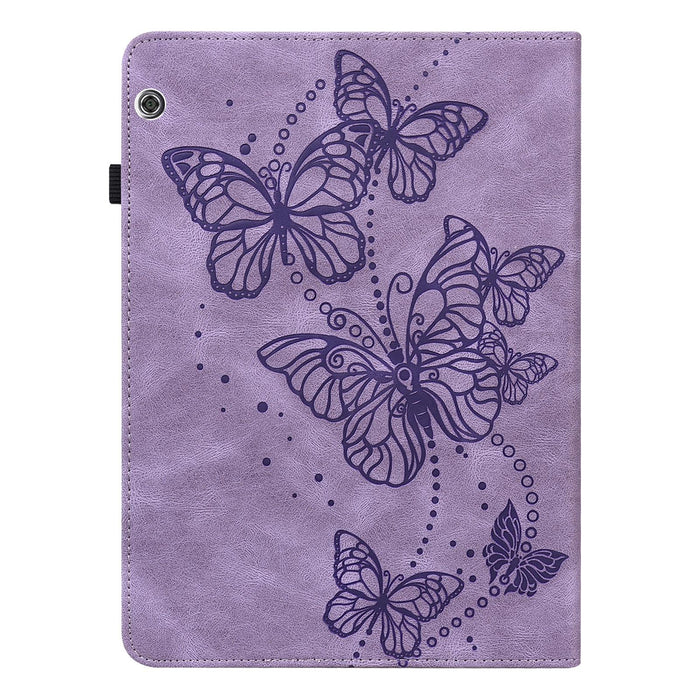 Embossed Butterfly Pattern Horizontal Flip Leather Tablet Case